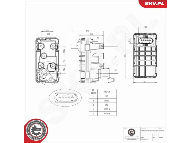 Boost Pressure Control Valve 95SKV476 - image 5