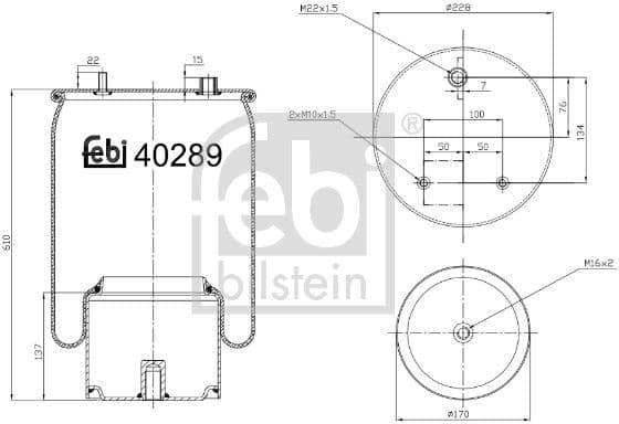 Bellow, air suspension 40289