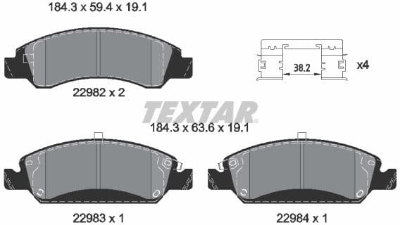 Brake Pad Set, disc brake 2298201
