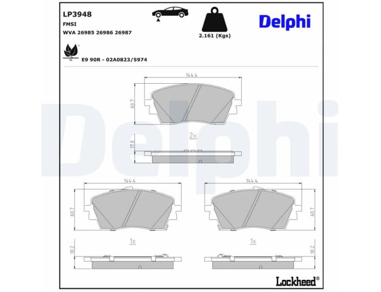 Brake Pad Set, disc brake LP3948