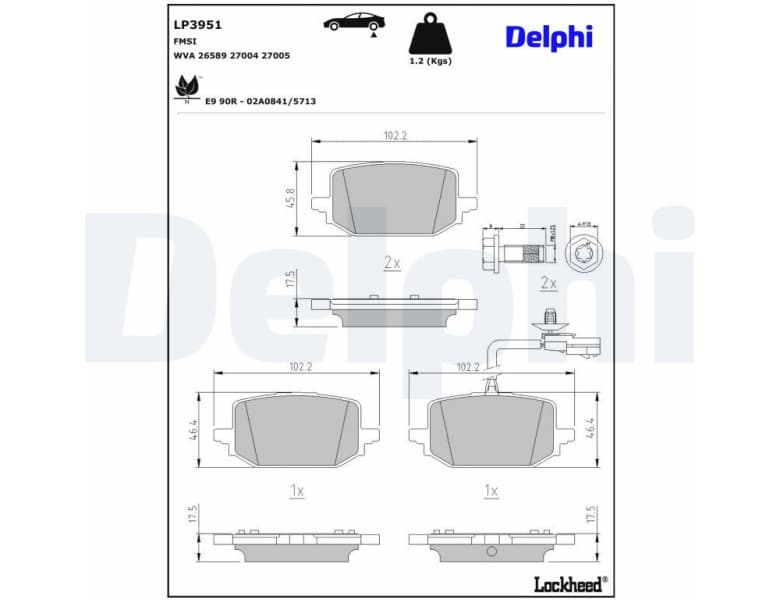 Brake Pad Set, disc brake LP3951