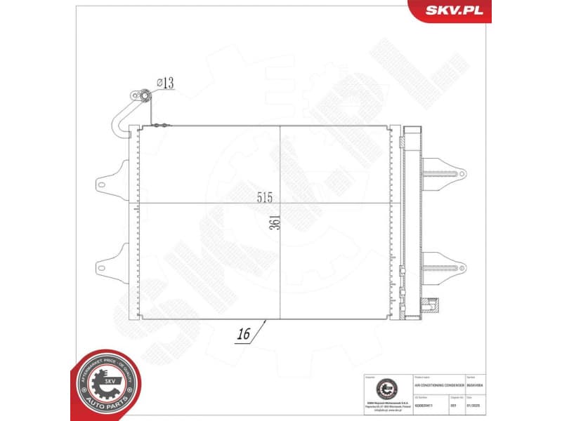 Condenser, air conditioning 86SKV004 - image 6