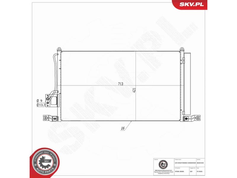 Condenser, air conditioning 86SKV234 - image 7