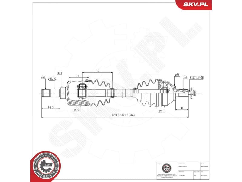 Drive Shaft 40SKV055