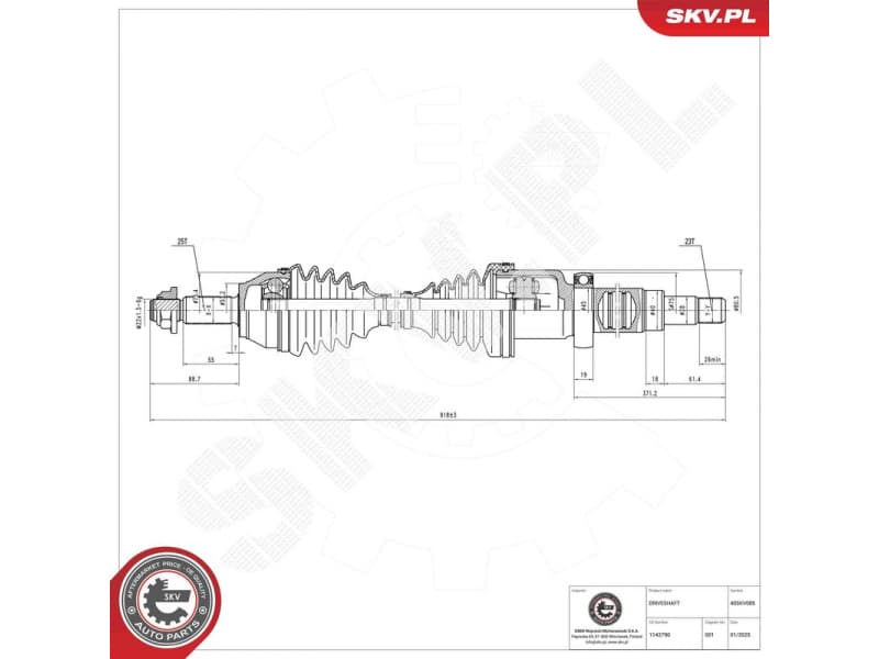Drive Shaft 40SKV085