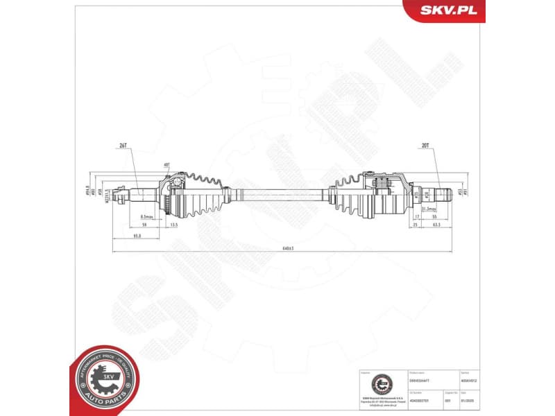 Drive Shaft 40SKV012