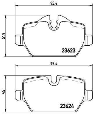 Brake pads rear, Top Quality P06037