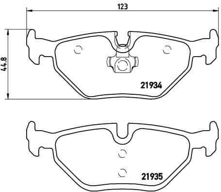 Brake pads rear, Top Quality P06025