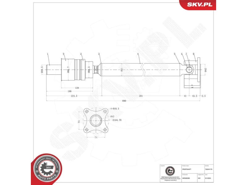 Drive Shaft 76SKV179