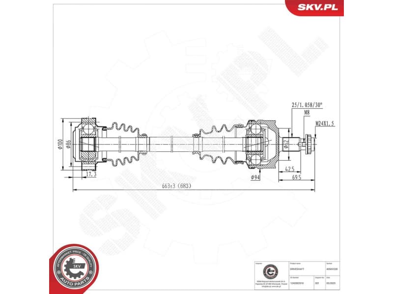 Drive Shaft 40SKV228