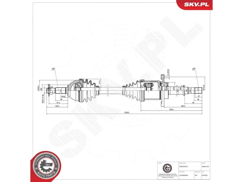 Drive Shaft 40SKV139