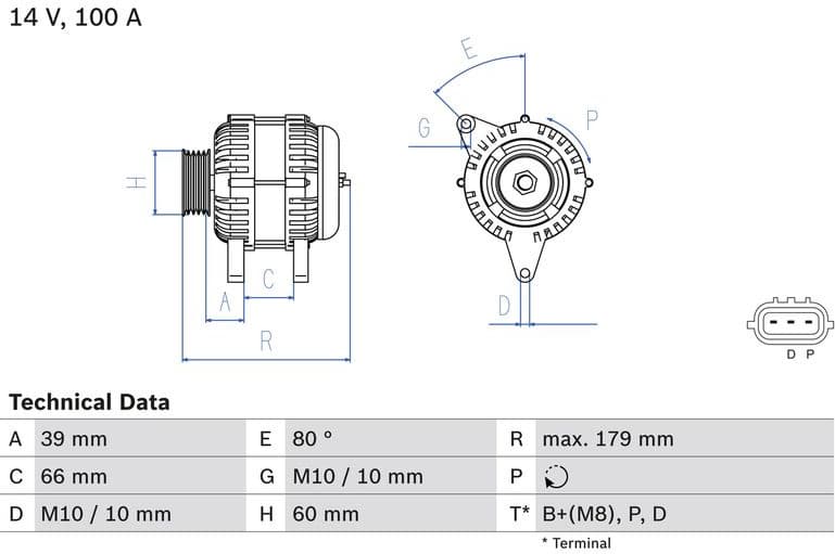 Alternator 0986083970 - image 3