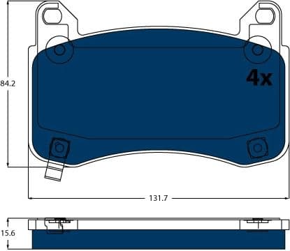 Brake Pad Set, disc brake ELECTRIC BLUE GDB2555BTE