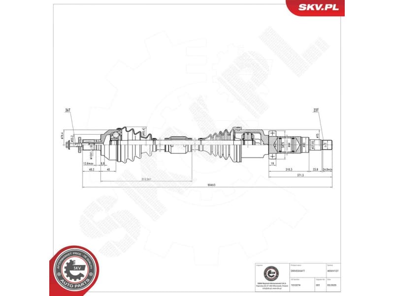 Drive Shaft 40SKV127