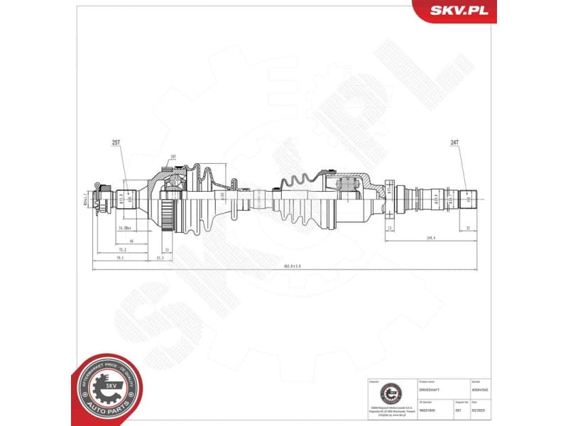 Drive Shaft 40SKV345