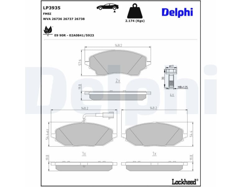 Brake Pad Set, disc brake LP3935