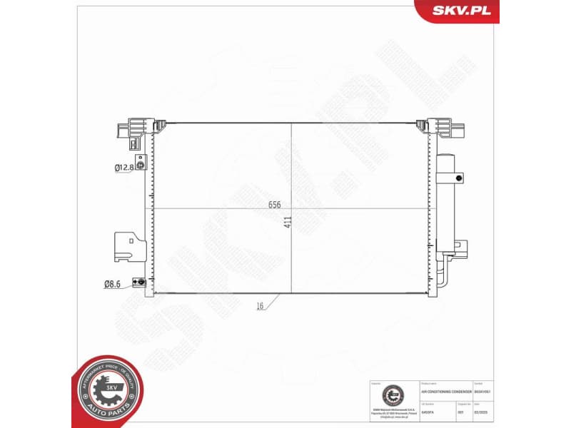 Condenser, air conditioning 86SKV061 - image 8