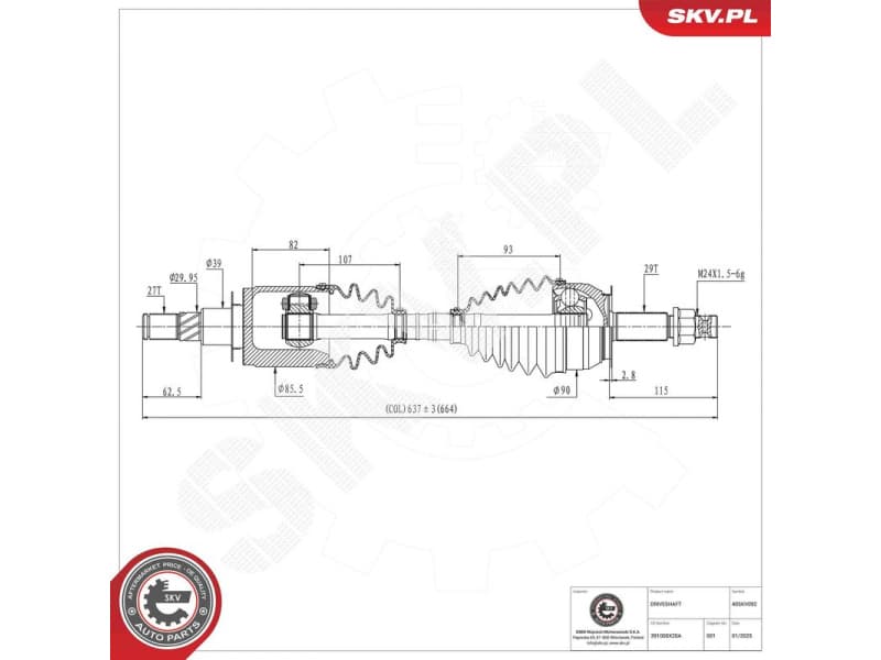 Drive Shaft 40SKV092