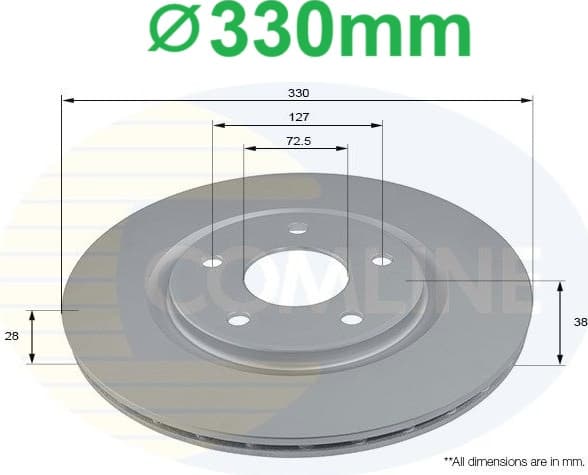 Brake disc, 1pcs FRONT ADC2822V
