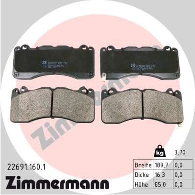 Brake Pad Set, disc brake 22691.160.1