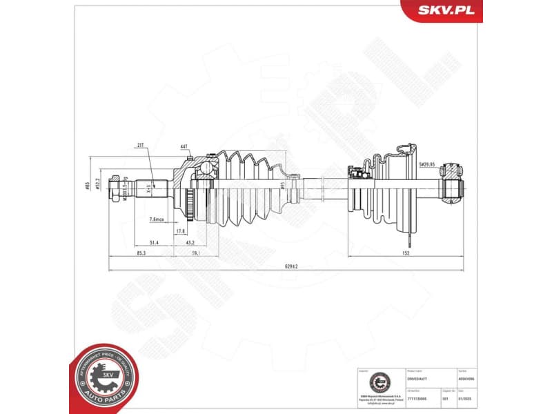 Drive Shaft 40SKV096