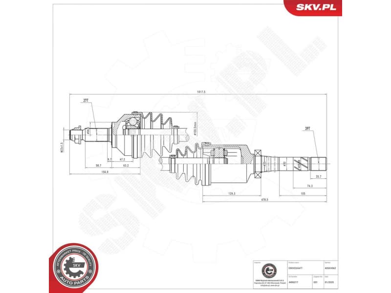Drive Shaft 40SKV062