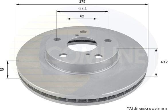 Brake disc, 1pcs FRONT ADC01100V - image 2