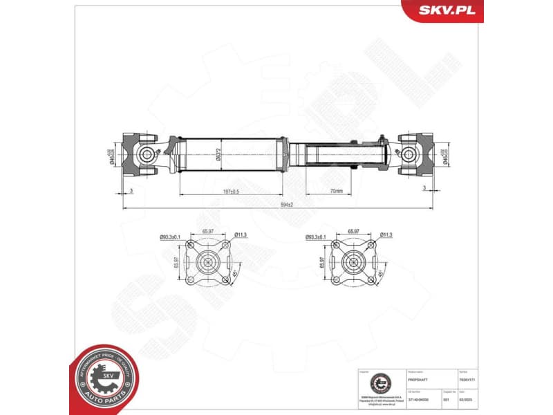 Drive Shaft 76SKV171 - image 2