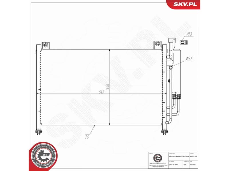 Condenser, air conditioning 86SKV135 - image 7