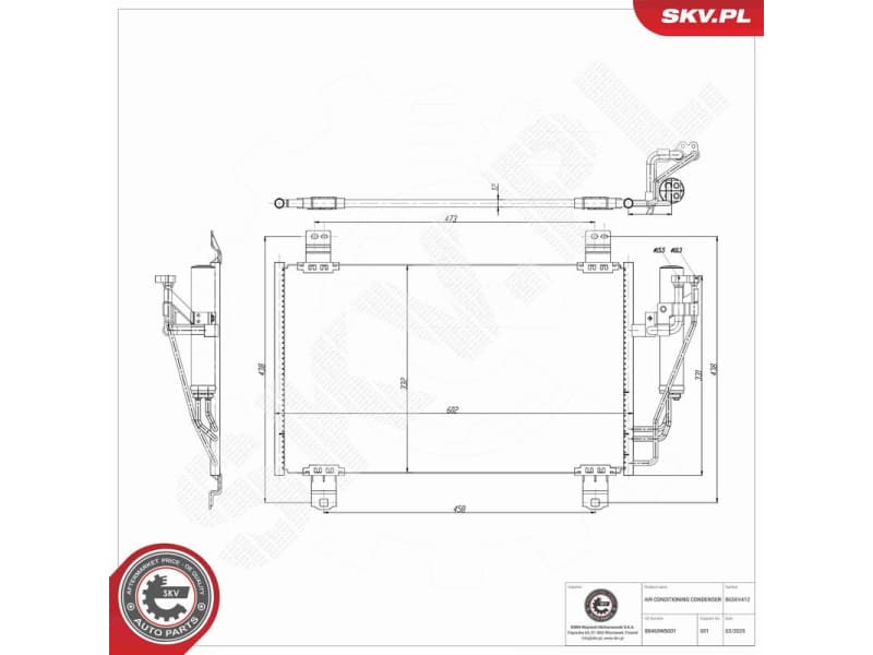 Condenser, air conditioning 86SKV412 - image 7