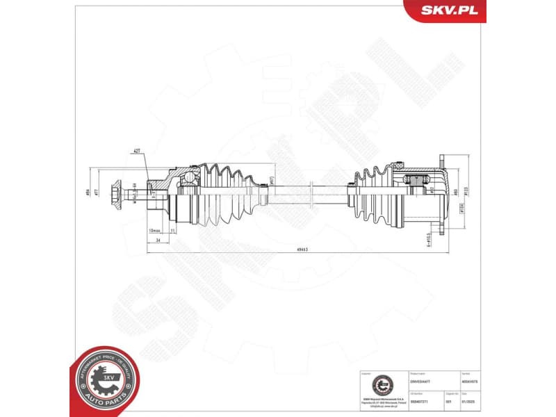 Drive Shaft 40SKV075