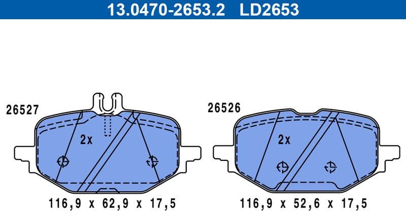 Brake Pad Set, disc brake ATE Ceramic 13.0470-2653.2