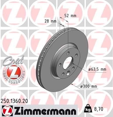 Brake Disc COAT Z 250.1360.20