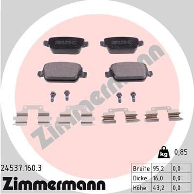 Brake Pad Set, disc brake 24537.160.3