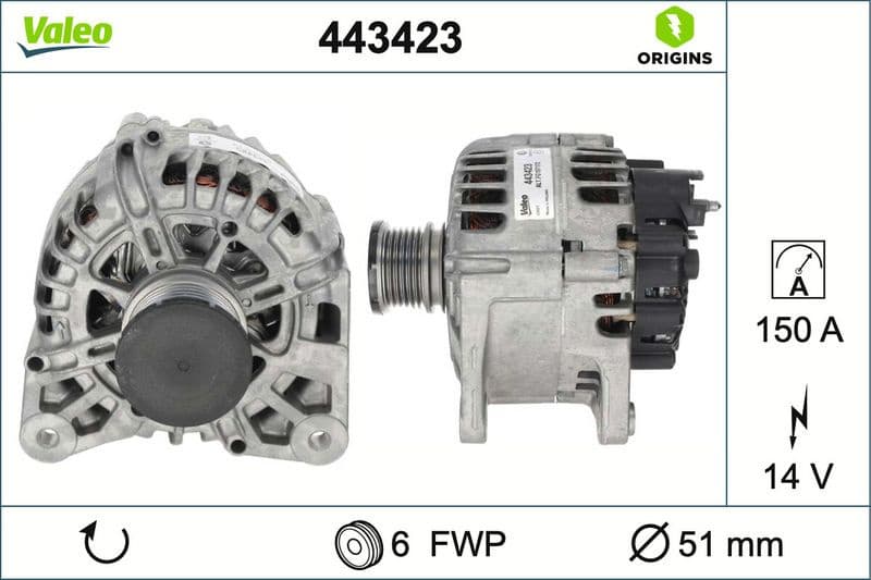 Alternator VALEO ORIGINS 443423
