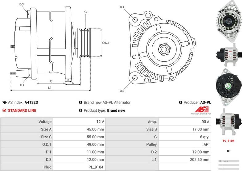 Alternator AS A4132S - image 5