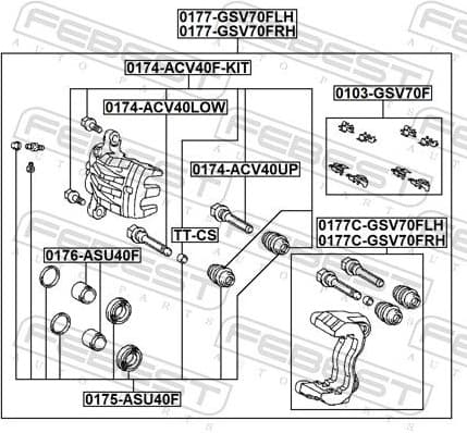 Brake Caliper Bracket Set 0177C-GSV70FRH - image 2