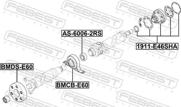 Bearing, propshaft centre bearing BMCB-E60 - image 2