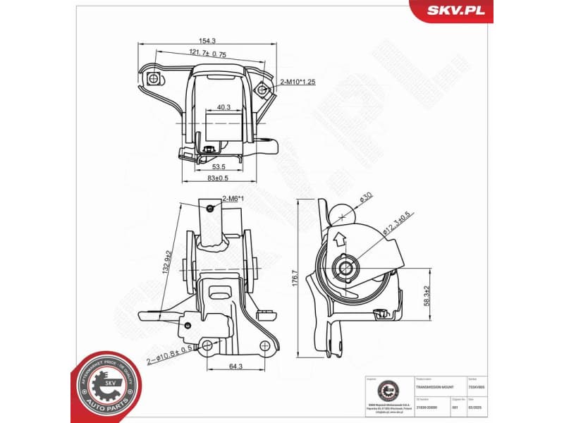 Mounting, manual transmission 75SKV805 - image 6