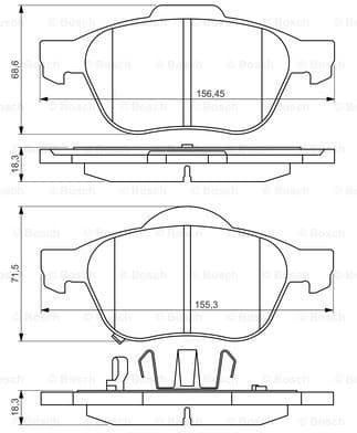 Brake Pad Set, disc brake 0986494485 - image 2