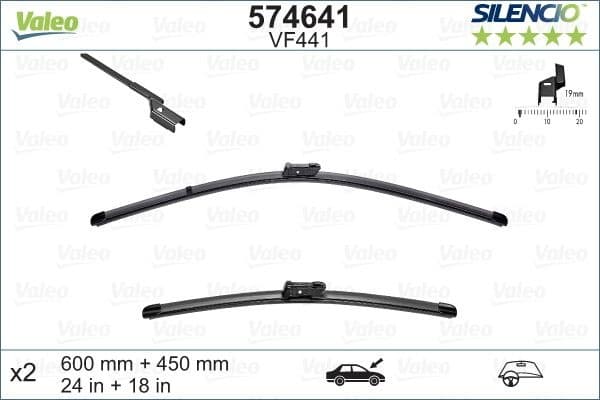 Wiper Blade SILENCIO FLAT BLADE SET 574641