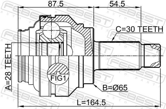 Joint Kit, drive shaft 1910-F06R - image 2