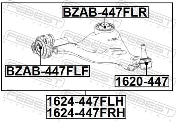 Mounting, control/trailing arm BZAB-447FLR - image 2