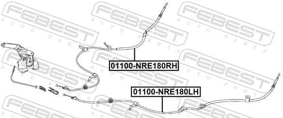 Cable Pull, parking brake 01100-NRE180LH - image 2