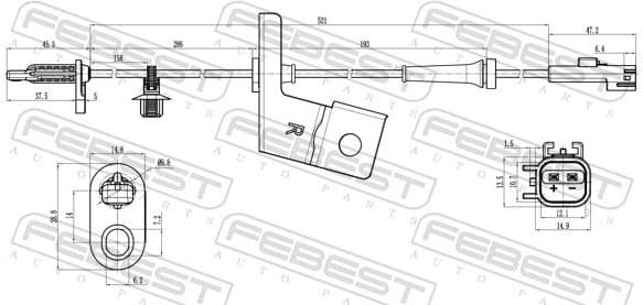 Sensor, wheel speed 21606-012 - image 2