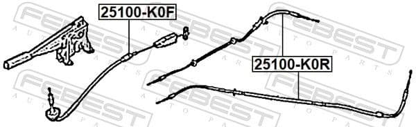 Cable Pull, parking brake 25100-K0F - image 2