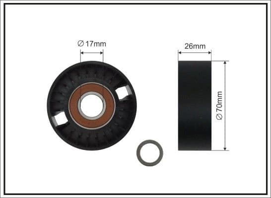 Tensioner Pulley, V-ribbed belt 01-97 SC