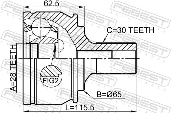 Joint Kit, drive shaft 1610-156F - image 2