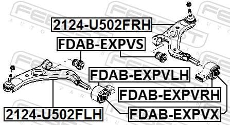 Control/Trailing Arm, wheel suspension 2124-U502FRH - image 2