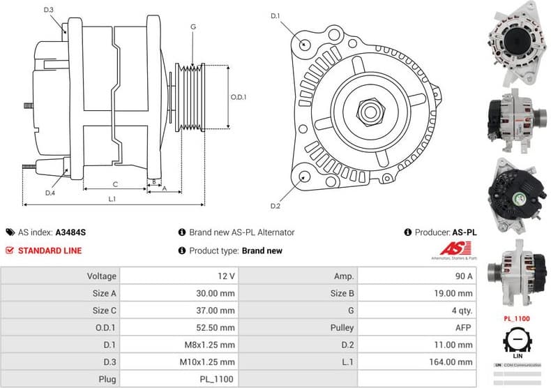 Alternator AS A3484S - image 5